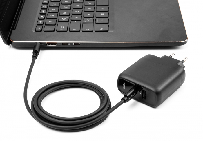 DELOCK καλώδιο τροφοδοσίας 87974, USB-C σε Dell 4.5x3mm, 1.5m, μαύ�..