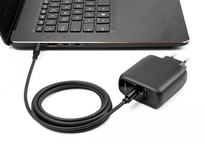 DELOCK καλώδιο τροφοδοσίας 87975, USB-C σε Dell 7.4x5mm, 1.5m, μαύ�..