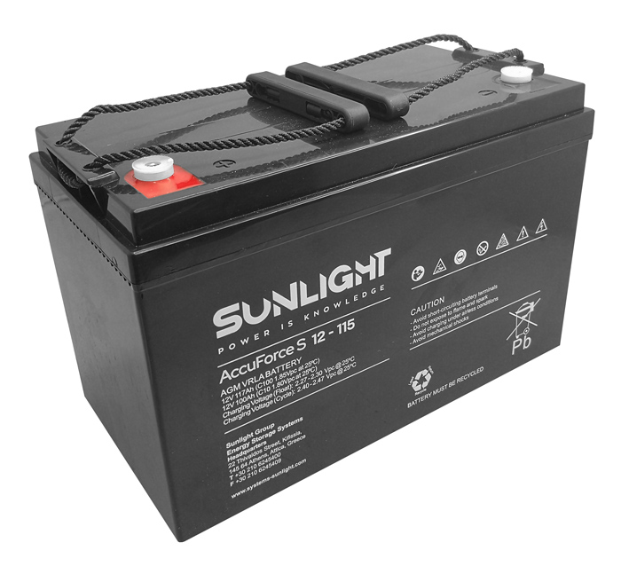 SUNLIGHT μπαταρία μολύβδου AccuForce S S12-115, 12V 115Ah -κωδικός S12-115