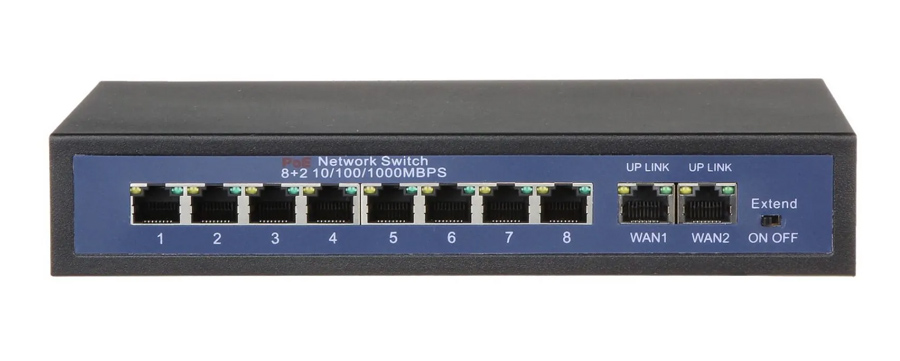 LONGSE PoE switch HT812, 8x LAN port & 2x WAN port, 10/100/1000Mbps -κωδικός HT812