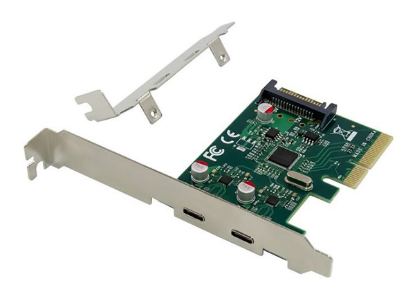 POWERTECH κάρτα επέκτασης PCIe σε 2x USB-C ST614, ASM1142 -κωδικός ST614