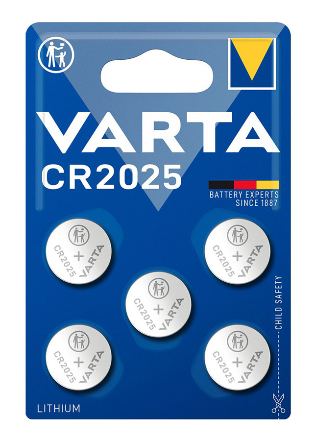 VARTA μπαταρία λιθίου CR2025, 3V, 5τμχ -κωδικός VCR2025-5