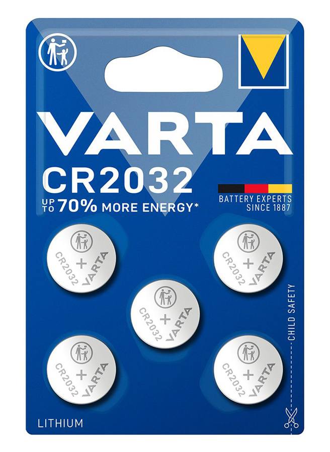 VARTA μπαταρία λιθίου CR2032, 3V, 5τμχ -κωδικός VCR2032-5