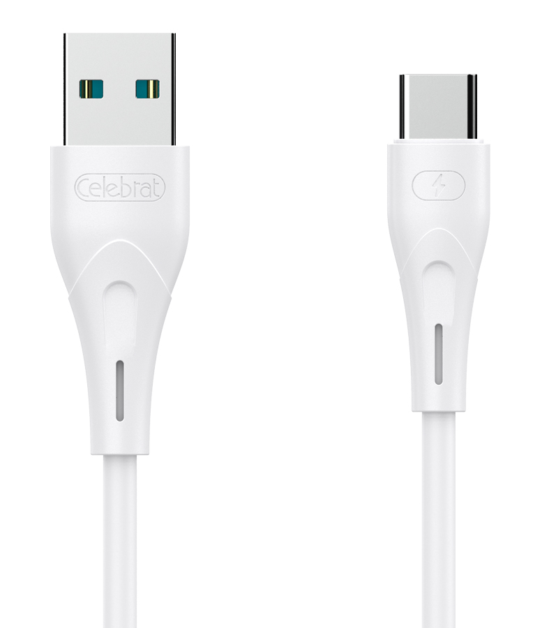 CELEBRAT καλώδιο USB σε USB-C CB-18T, 15W 3A, 1m, λευκό -κωδικός CB-18T-WH