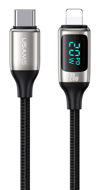 USAMS καλώδιο Lightning σε USB-C US-SJ545, 20W PD, 1.2m, ασημί -κωδικός SJ545USB02