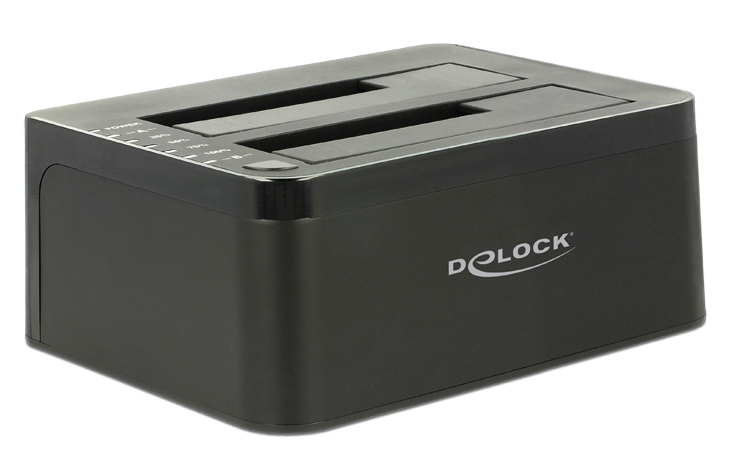 DELOCK docking station 62661, clone function, 2x HDD/SSD, 6Gb/s, μαύρο -κωδικός 62661