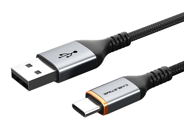 CABLETIME καλώδιο USB σε USB-C CT-AMCM3A, 15W, 2m, μαύρο -κωδικός CT-AMCM3A-AG-2