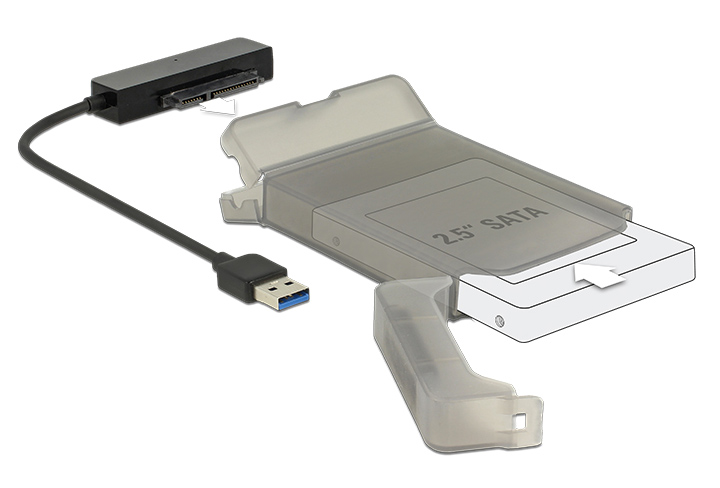 DELOCK αντάπτορας USB σε SATA 62742 με θήκη για 2.5" HDD/SSD, 6Gbps -κωδικός 62742