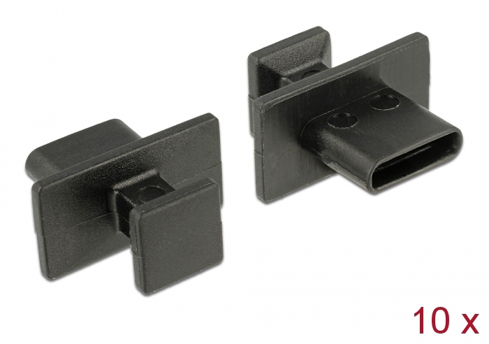 DELOCK κάλυμμα προστασίας για θύρα USB-C 64015 με λαβή, μαύρο, 10τμχ -κωδικός 64015