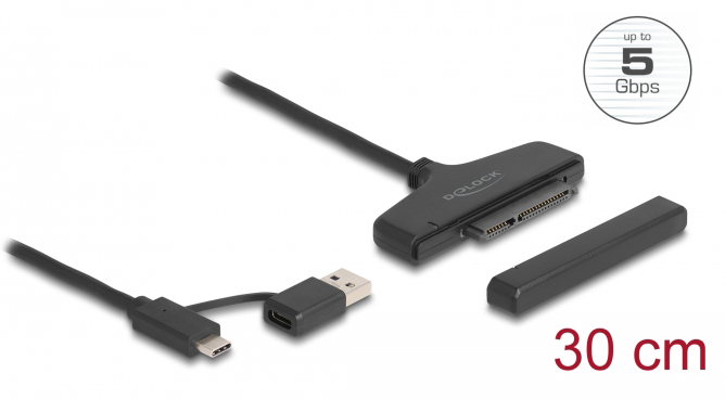 DELOCK αντάπτορας USB/USB-C σε SATA 61042 για 2.5" HDD/SSD, 6Gbps -κωδικός 61042