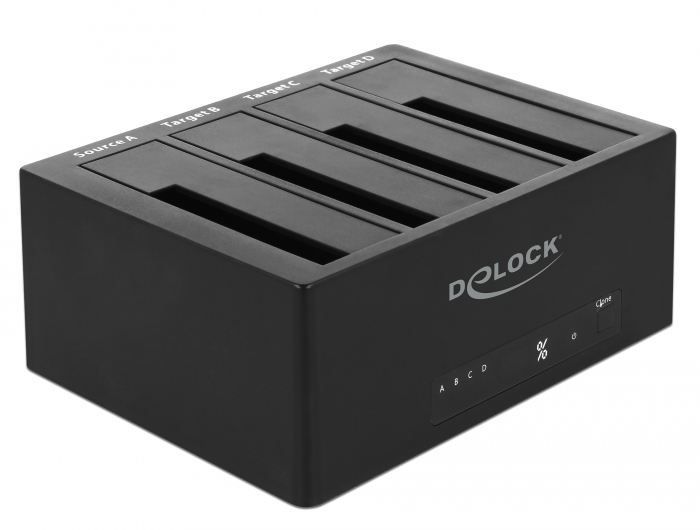 DELOCK docking station 64063, clone function, 4x HDD/SSD 6Gb/s, μαύρο -κωδικός 64063