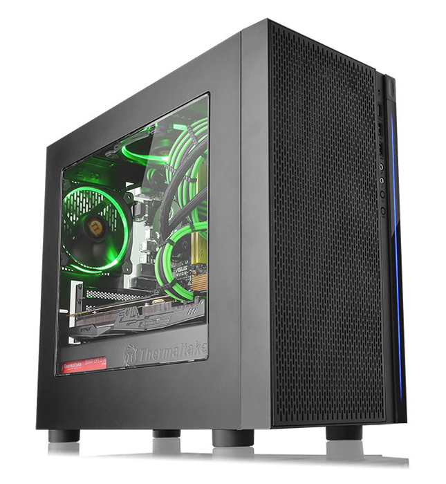 THERMALTAKE PC case micro tower Versa H18, 398x205x439mm, 1x fan, μαύρο -κωδικός CA-1J4-00S1WN-00