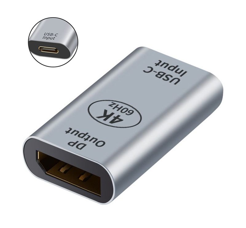 POWERTECH αντάπτορας USB-C σε DisplayPort PTH-097, 4K/60Hz, γκρι -κωδικός PTH-097