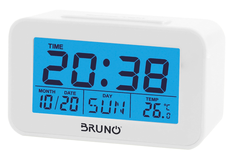 BRUNO ξυπνητήρι BRN-0129 με μέτρηση θερμοκρασίας, °C & °F, λευκό -κωδικός BRN-0129