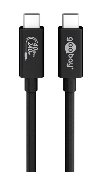 GOOBAY καλώδιο USB-C 61716, USB4 Gen 3×2, 240W, 40Gbps, 8K, 0.7m, μαύρο -κωδικός 61716