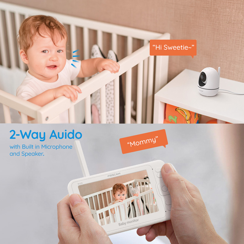 FOSCAM ενδοεπικοινωνία μωρού BM1 με κάμερα & οθόνη 5