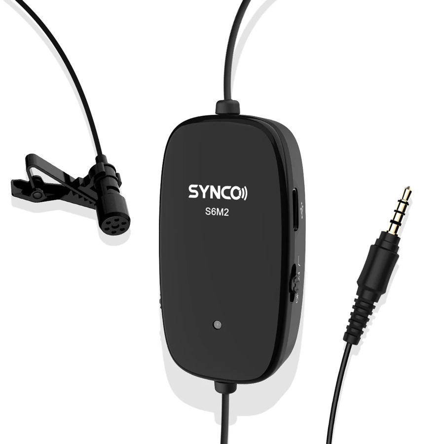 SYNCO μικρόφωνο Lav-S6M2, clip-on, omnidirectional, 3.5mm, 400mAh, μαύρο -κωδικός SY-S6M2