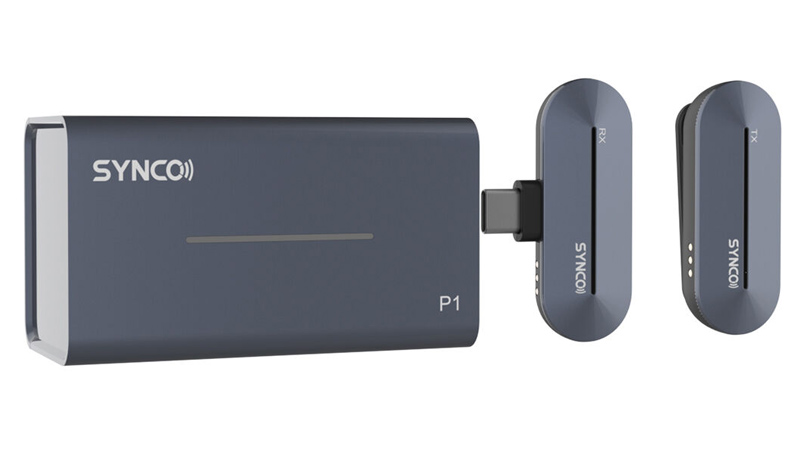SYNCO ασύρματο μικρόφωνο P1T με θήκη φόρτισης, USB-C, 2.4GHz, γκρι -κωδικός SY-P1T-BK