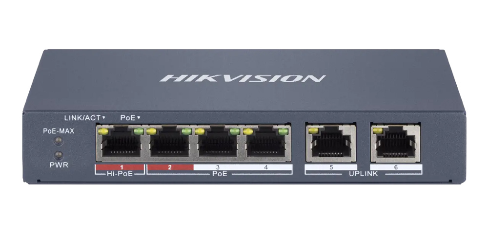 HIKVISION Managed switch DS-3E1106HP-EI, 4x PoE & 2x RJ45 ports, 100Mbps -κωδικός DS-3E1106HP-EI
