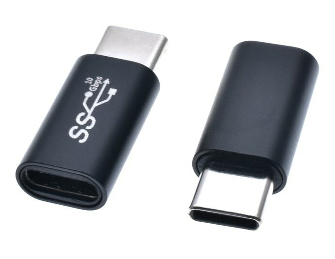 POWERTECH αντάπτορας USB-C CAB-UC063, αρσενικό σε θηλυκό, 10Gbps, μαύρος -κωδικός CAB-UC063