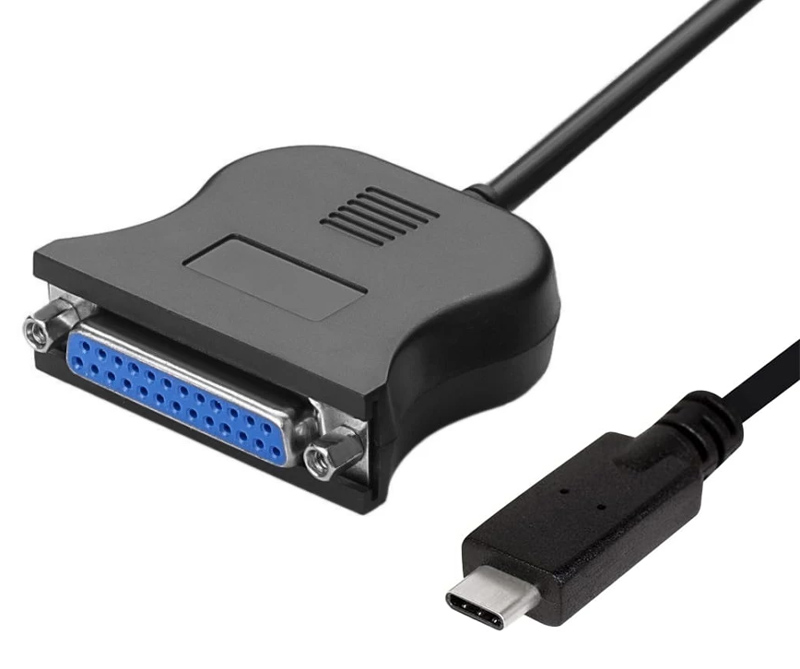 POWERTECH καλώδιο USB-C σε παράλληλη DB25 CAB-UC062, 1.8m, μαύρο -κωδικός CAB-UC062