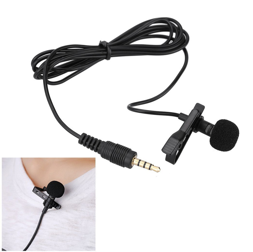 POWERTECH μικρόφωνο CAB-J034 με ενσωματωμένο clip-on, 3.5mm, 1.5m, μαύρο -κωδικός CAB-J034