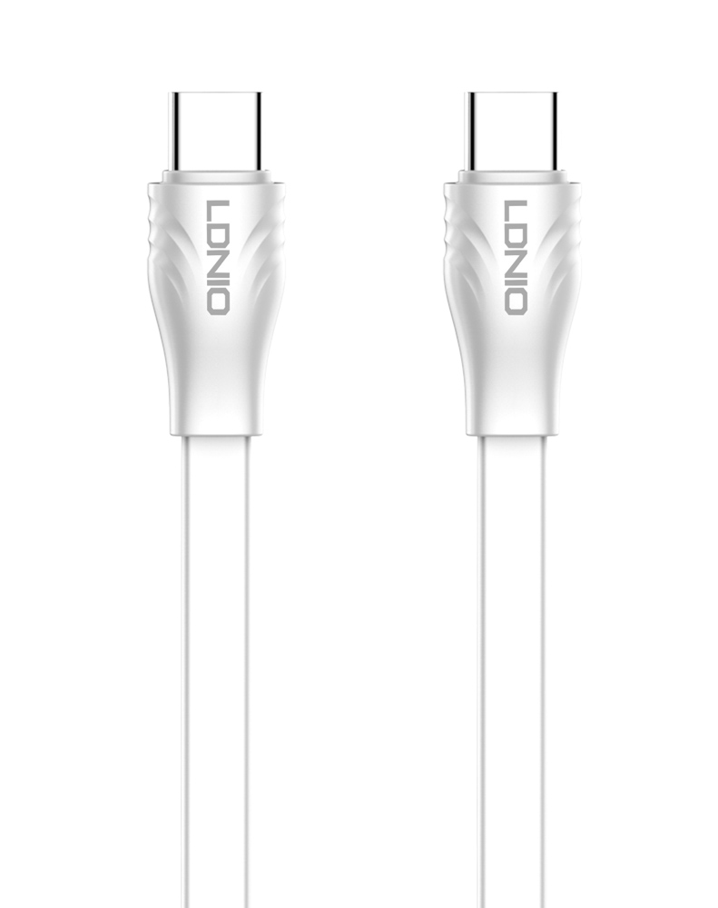 LDNIO καλώδιο USB-C σε USB-C LC131C, 65W PD, 1m, λευκό -κωδικός 6933138691373