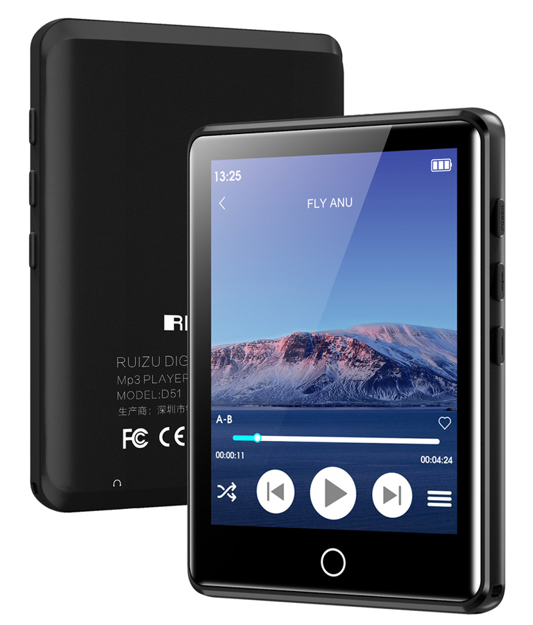RUIZU MP3 player M6 με οθόνη αφής 2.8", 8GB, ελληνικό μενού, μαύρο -κωδικός M6-8GB