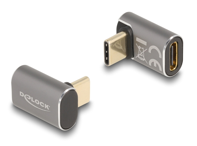 DELOCK αντάπτορας USB-C 60054, αρσενικό σε θηλυκό, 100W, 40Gbps, γκρι -κωδικός 60054
