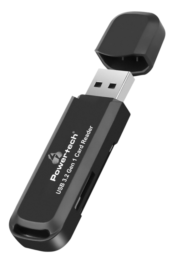 POWERTECH card reader PT-1112 για SD & micro SD, USB 3.2, 5Gbps, μαύρο -κωδικός PT-1112