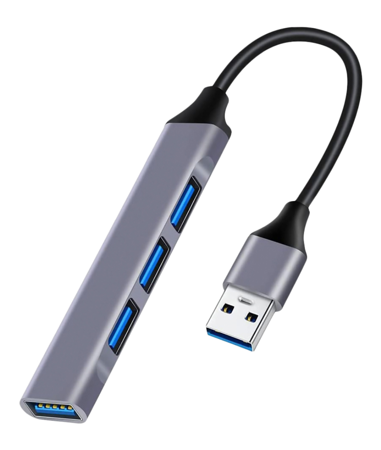 POWERTECH USB hub PT-1114, 4x θυρών, 5Gbps, USB σύνδεση, γκρι -κωδικός PT-1114