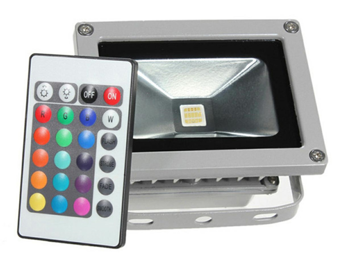 LED προβολέας ZD48 με τηλεχειριστήριο, RGB, 9.6W, IP65 -κωδικός ZD48