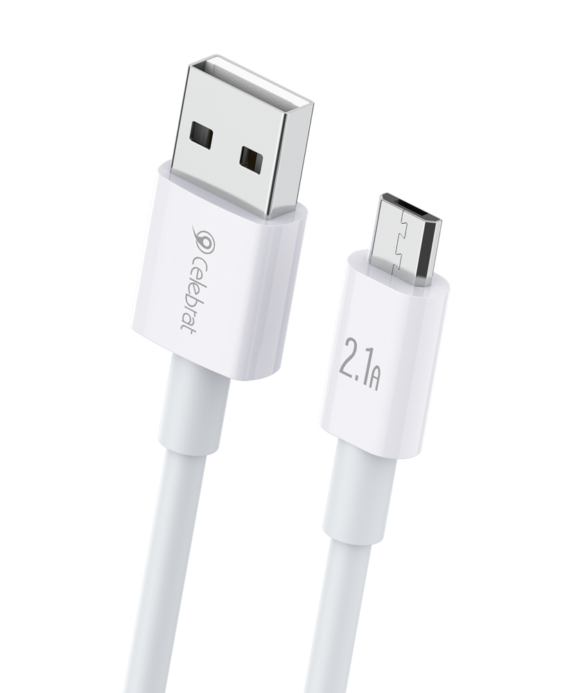 CELEBRAT καλώδιο Micro USB σε USB CB-24M, 10.5W, 1.2m, λευκό -κωδικός CB-24M