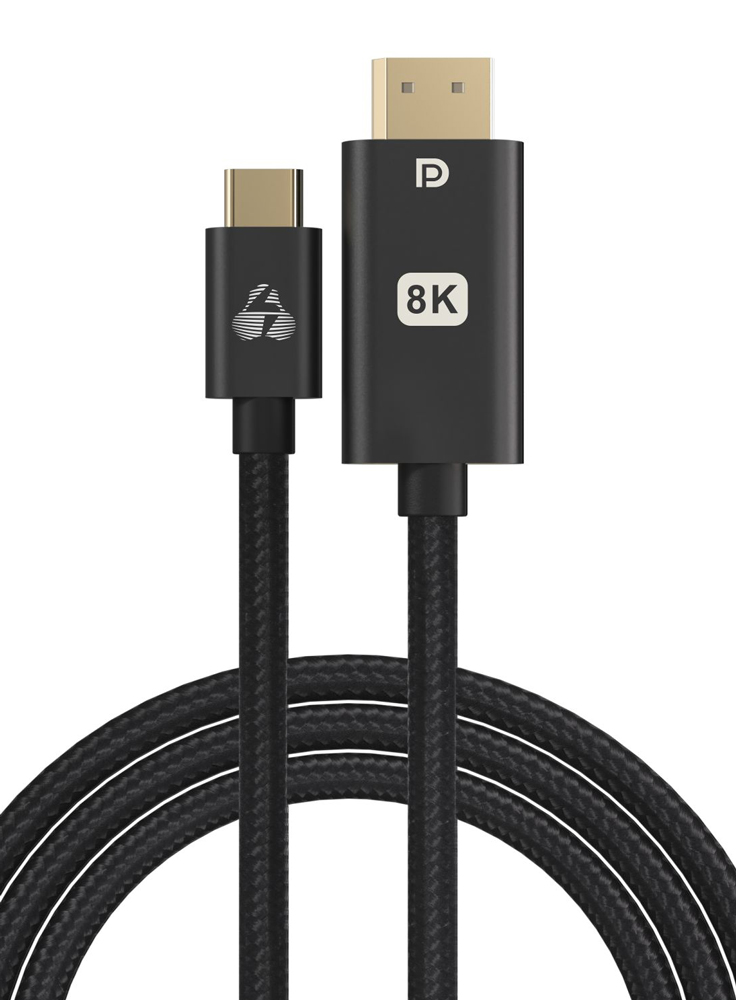 POWERTECH καλώδιο USB-C σε DisplayPort PTR-0138, 8K/120Hz, 1m, μαύρο -κωδικός PTR-0138