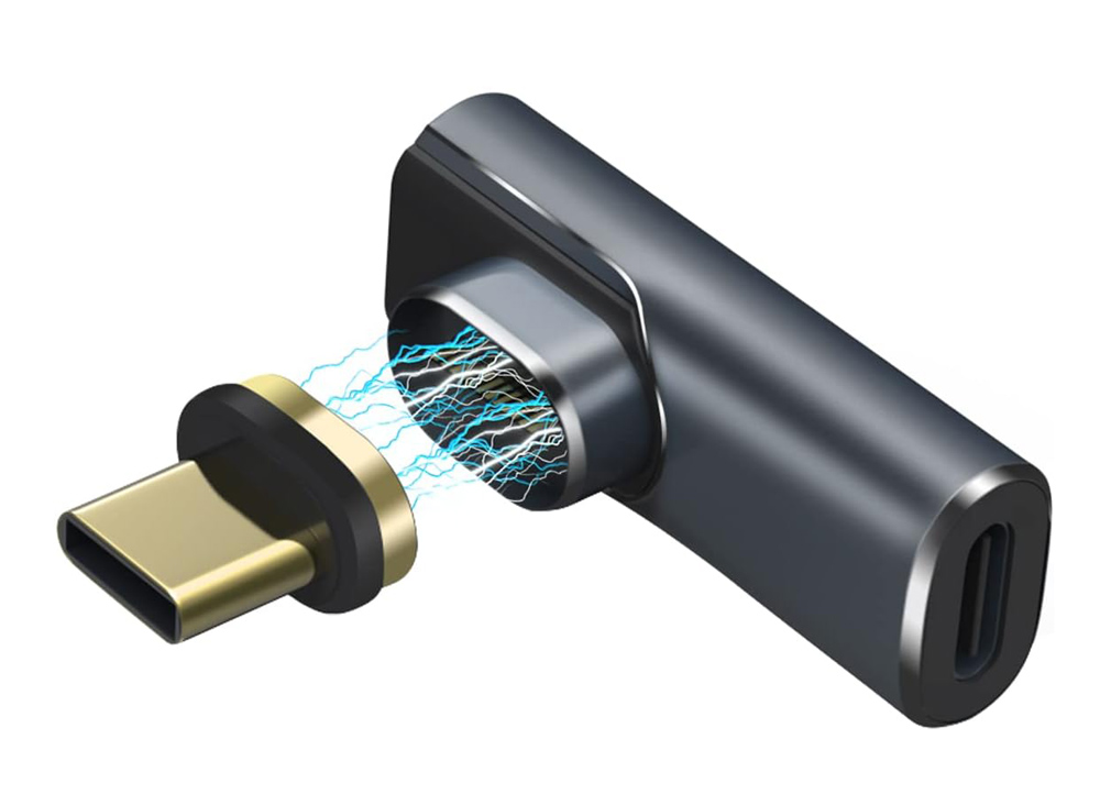 POWERTECH αντάπτορας USB-C PTH-108, μαγνητικός, 100W, 40Gbps, γκρι -κωδικός PTH-108