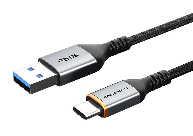 CABLETIME καλώδιο USB-C σε USB CT-AMCMG1, 15W, 5Gbps, 0.5m, μαύρο -κωδικός CT-AMCMG1-AG05
