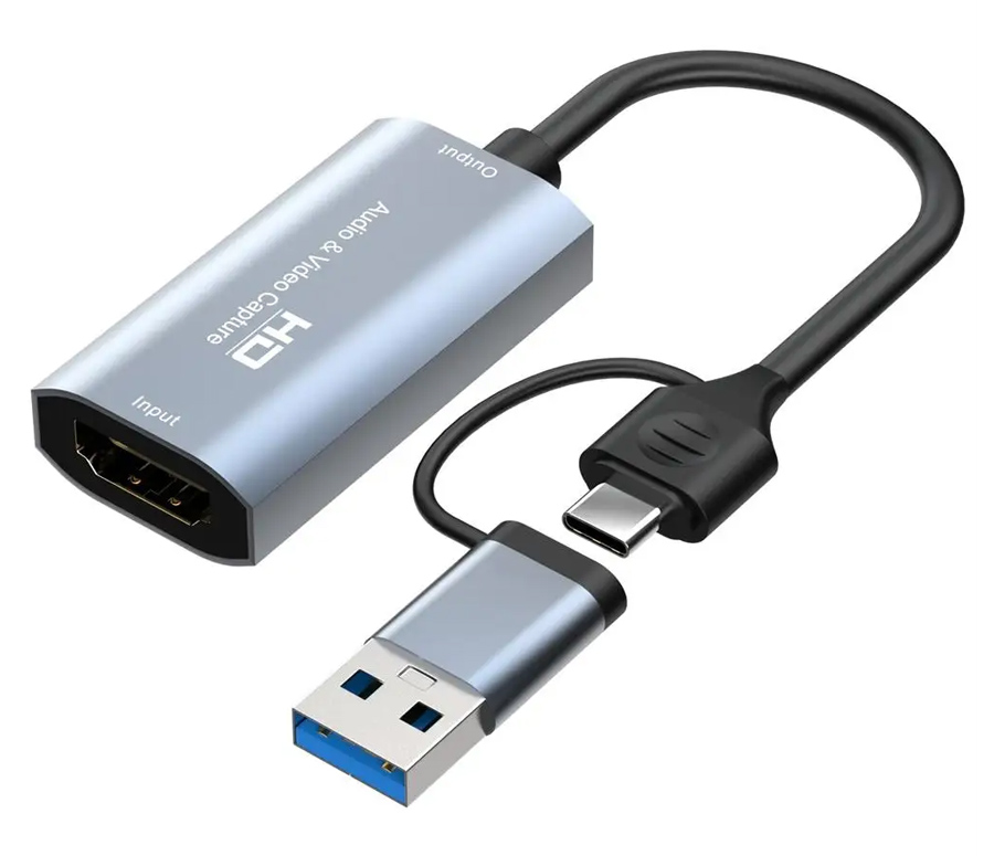 CABLETIME HDMI video capture CT-ACHC-AG, USB & USB-C, 4K/60Hz, γκρι