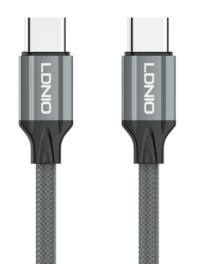 LDNIO καλώδιο USB-C σε USB-C LC441C, 65W PD, 1m, γκρι -κωδικός 6933138601419