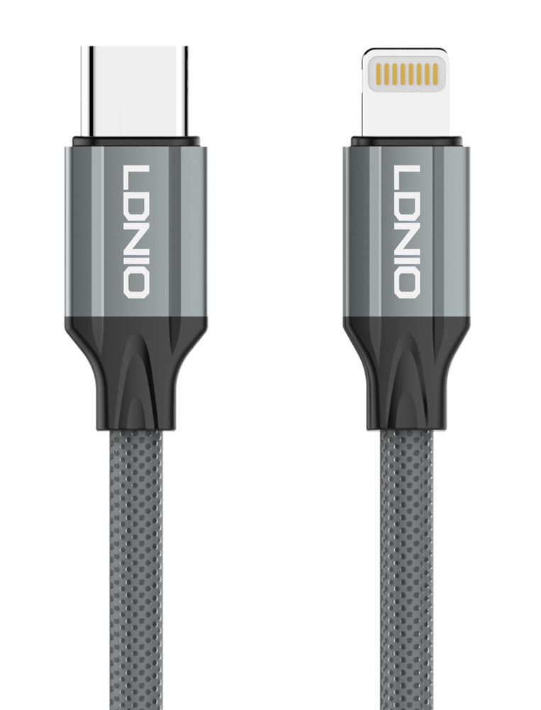 LDNIO καλώδιο Lightning σε USB-C LC442I, 30W PD, 2m, γκρι -κωδικός 6933138601440