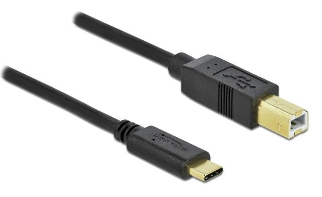 DELOCK καλώδιο USB-C σε USB Type B 83330, 2m, μαύρο -κωδικός 83330
