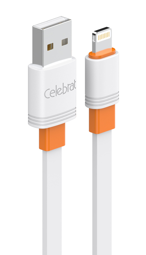 CELEBRAT καλώδιο Lightning σε USB CB-33L, flat, 12W, 1m, λευκό -κωδικός CB-33A-L-WH