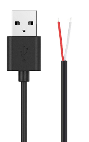 POWERTECH καλώδιο USB CAB-U157 με ελεύθερα άκρα, 1m, μαύρο -κωδικός CAB-U157