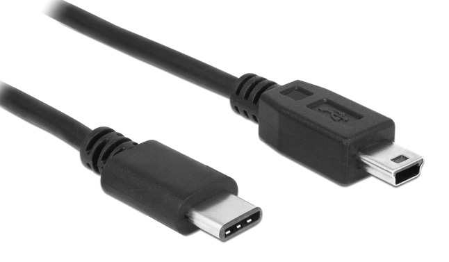 POWERTECH καλώδιο USB-C σε USB Mini CAB-UC079, 1.5m, μαύρο -κωδικός CAB-UC079