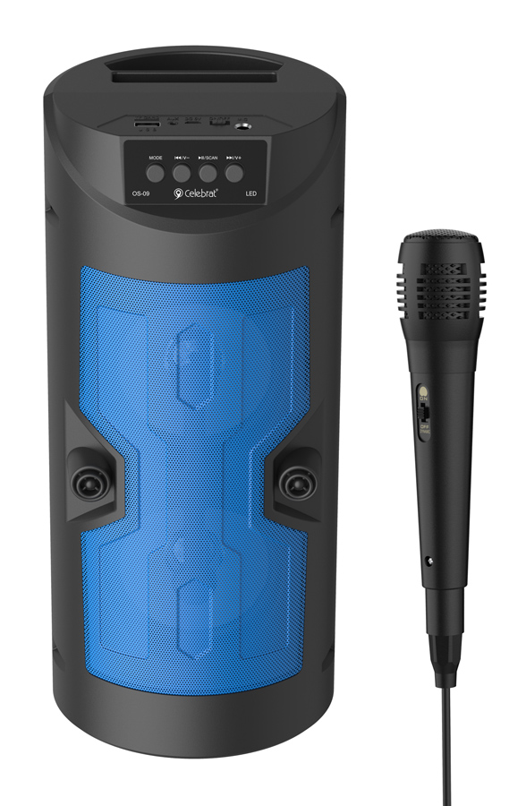 CELEBRAT φορητό ηχείο OS-09 με μικρόφωνο, 10W, 1200mAh, Bluetooth, μπλε -κωδικός OS-09-BL