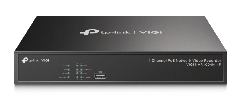 TP-LINK NVR καταγραφικό VIGI NVR1004H-4P, 8MP, 4 κανάλια PoE, Ver. 1.0 -κωδικός VIGI-NVR1004H-4P