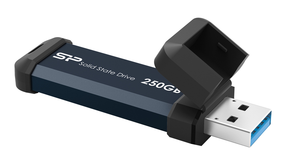 SILICON POWER εξωτερικός SSD MS60, 250GB, USB 3.2, 600-500MBps, μπλε -κωδικός SP250GBUF3S60V1B