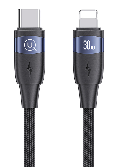 USAMS καλώδιο Lightning σε USB-C US-SJ634, 30W PD, 1.2m, μαύρο -κωδικός SJ634USB01