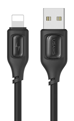 USAMS καλώδιο Lightning σε USB US-SJ618, 12W, 1m, μαύρο -κωδικός SJ618USB01