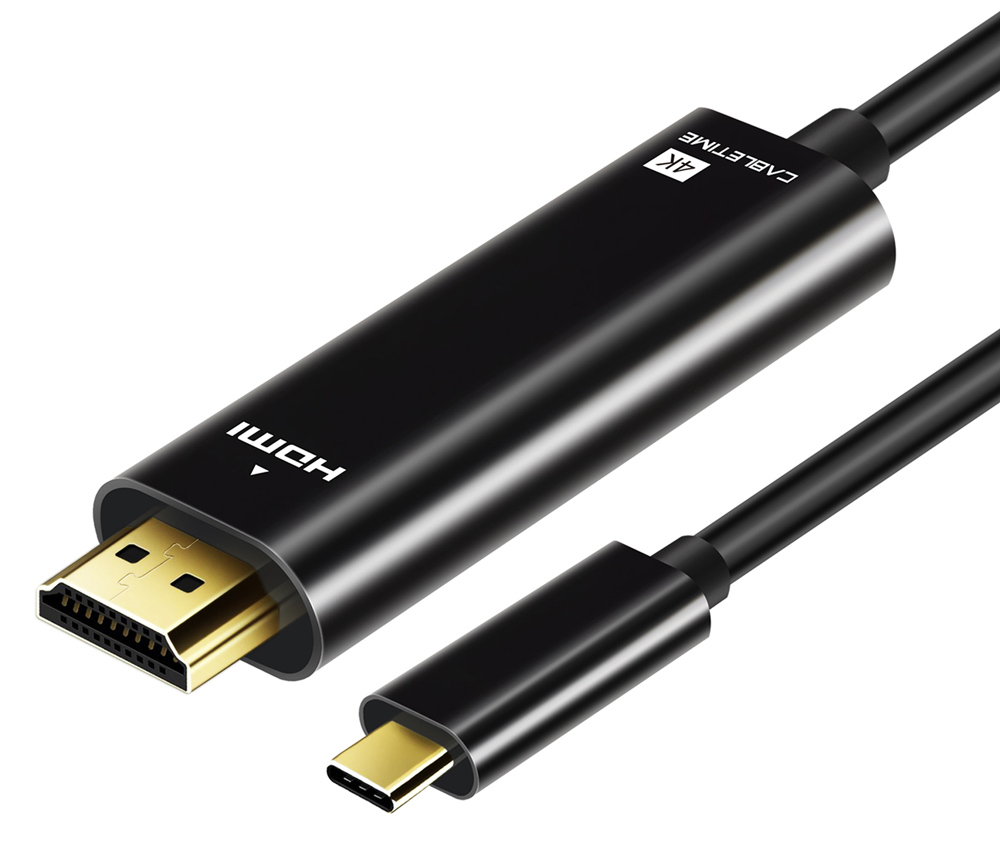 CABLETIME καλώδιο USB-C σε HDMI CT-CMHD, 4K/60Hz, 0.9m, μαύρο -κωδικός 5210131079676