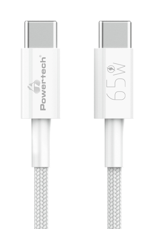 POWERTECH καλώδιο USB-C PTR-0181, 65W, 480Mbps, 1m, λευκό -κωδικός PTR-0181